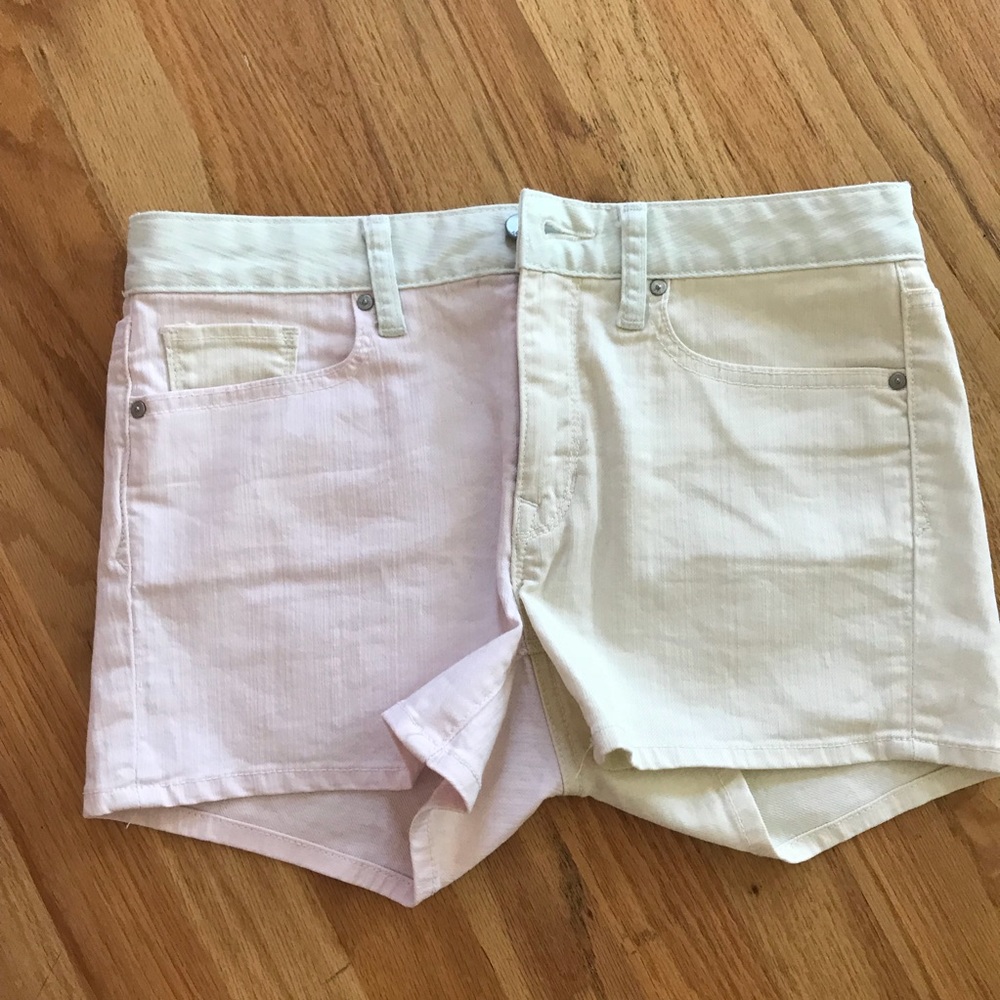 Gap size 25 shorts. Pale pink,yellow&green